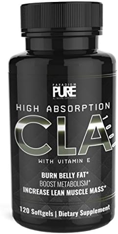 Paradigm Pure CLA Complex 1000mg, 120 softgels, Increase Lean Muscle Mass, Burn Stubborn Belly Fat, Conjugated Linoleic Acid,