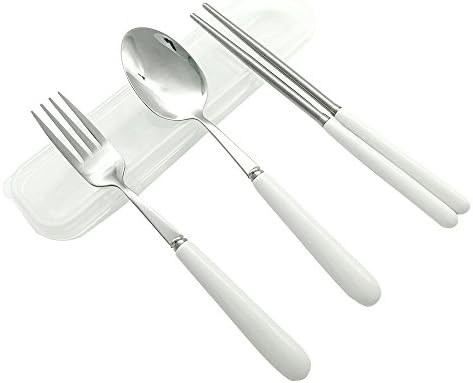 Ecago Portable Eco-Friendly Wheat Straw Cutlery Travel Kids Adult Cutlery Fork Chopsticks Spoon Camping Picnic Set,S1019