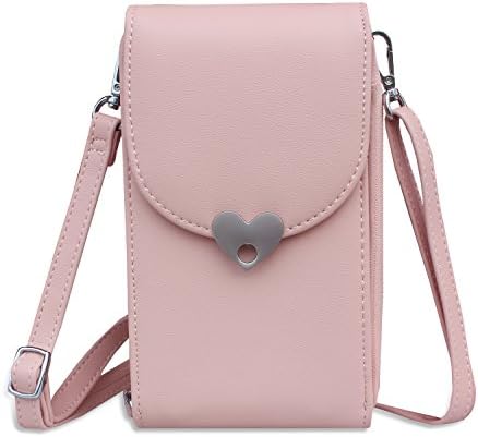 Gesu Small Crossbody Bags Cell Phone Purse Wallet Shoulder Bag for Women.(Pink)