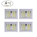 Dual Cob LED Night Light With Switch - ULTRA BRIGHT - New LED Technology - Super Bright LED Lights - Project Light - Night Light - 400 Lumens (White 4 Pack)