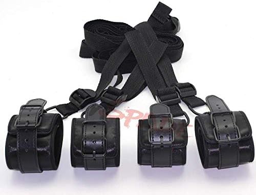 Yotoomen Sweatshirt Black Satin Sexo Bedroom Restraint Kit System,Under Bed Restraints for Beginners Couples Sexo Game,Bed Restraints,Adult Collect
