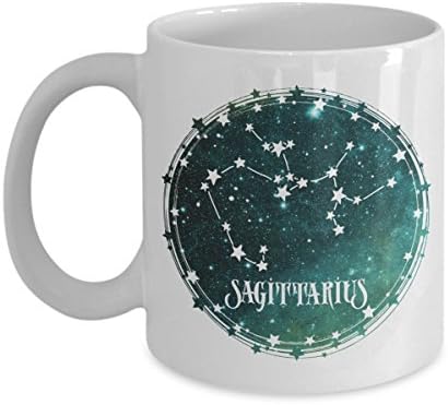 Sagittarius Zodiac Sign Coffee Mug - Horoscope, Astrology, Constellation - Two Sided Design (11oz white)