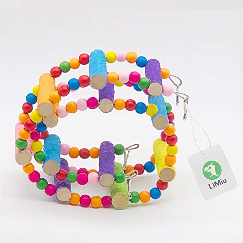 Bird Ladder Parrot Toys, Rough Surface Perch Grinding Nail Cage Accessories Toys for Parakeet Cockatiel Small and Medium Bird