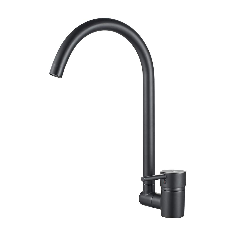 Ibergrif M22124B, Folding Kitchen Tap with Rotation Spout, Sink Mixer Ideal for Window Installation