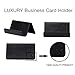 Skeepex Business Card Holder for Desk - Professional PU Leather Business Card Holder for Desk, Home and Office - 3.9 Inch W x 3.2 Inch L x 2 Inch H (Black) - Capacity 100 Business Card