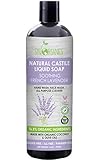 Castile Soap Organic French Lavender by Sky Organics (16oz), Plant Based Liquid Soap and All Purpose Wash, Vegan & Cruelty-Free, Lavender Essential Oils Natural Castile Soap Savon de Marseille