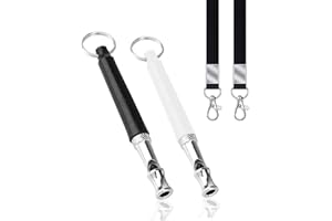 Petiddy 2 Pack Dog Whistle, Dog Whistle to Stop Barking Neighbors Dog, Adjustable Ultrasonic Silent Dog Whistle, Professional Recall Dog Training Whistles with Lanyard