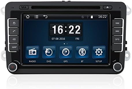 KAKIT 7 inch In-Dash Car Stereo, Double Din Display Touchscreen Multimedia CD DVD Player Receiver, GPS Navigation, Bluetooth, for Jetta 2010 -2014, Golf GTI 2010 -2012