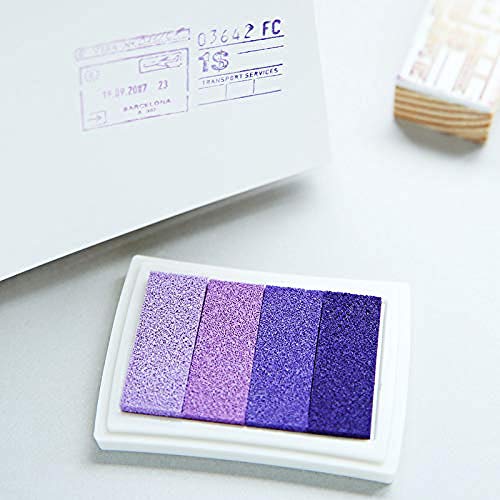 Ink Stamp Pads, Finger Print Craft Stamp Pads, Washable Ink Pads Rainbow Set of 6 DIY Multicolor Craft Stamp Pad Washable 24 Colors-Pink, Yellow, Purple, Coffee, Green, Blue