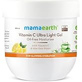 Mamaearth Vitamin C Ultra Light Gel Oil-Free Moisturizer | Long Lasting Hydration with Aloe Vera Water | Reduces Sun Damage & Dryness | for Face & Body | 6.76 Fl Oz (200ml)