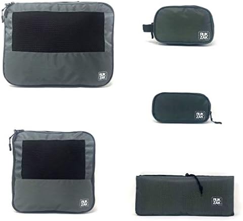 Rukzak Packing Cubes for Travel | Suitcase Organizers | Travel Organizers | Luggage Bags | Set of 5 pc | Grey