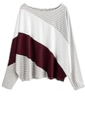 Romwe Women's Sweatshirt Casual Oversized Baggy Shirts Batwing Sleeve Pullover Tops