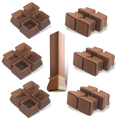 AWOLIC 24 Pack Chair Leg Caps Protect Hardwood Floors, Silicone Chair