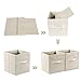 SONGMICS Storage Bins Cubes Baskets Containers with Dual Non-woven Handles for Home Closet Bedroom Drawers Organizers, Flodable, Beige, Set of 6 UROB26M