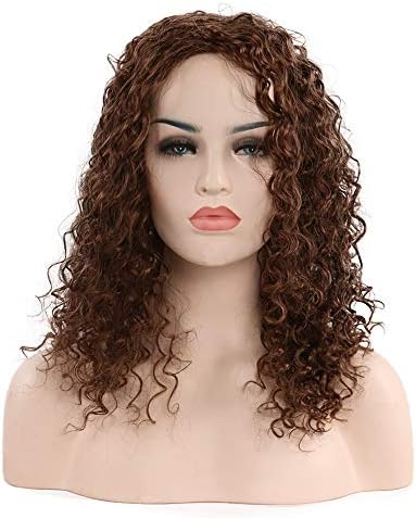 Jiafa Wig fashion ladies small roll curly hair high temperature silk fluffy dyed hot hot wig (color : Light Brown)