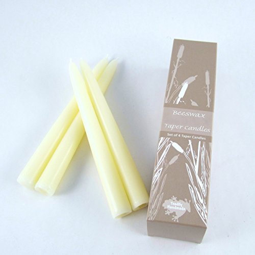 Buy Set of Four 8" Tall Solid Ivory Beeswax Taper
