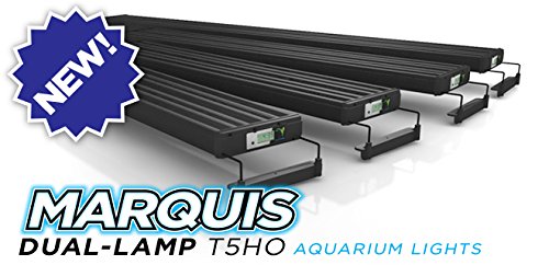 Aquatic Life 30-Inch Marquis T5 High Output Marine Aquarium Light Fixture with 2 Lamps and Timer, Black