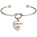 FEELMEM Godmother Bangle Bracelet,Goddaughter Bangle Bracelet,Baptism Gift for Godmothers/Goddaughters(godmother charm-Rose gold)