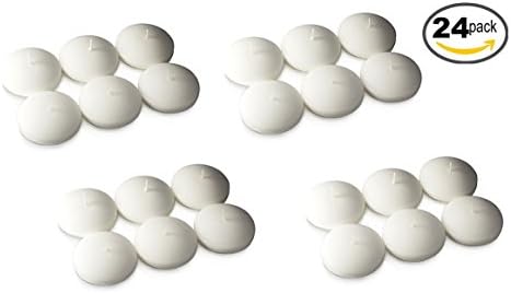 Dashington Floating Candles, White, Case of 24 - Made in USA