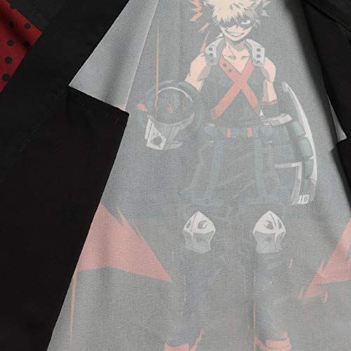 HomMall Anime My Hero Academia Bakugo Katsuki Cosplay Yukata Outerwear Haori Coat Outfit Cosplay Costume(Medium)