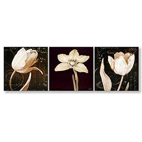 Wall26-3 Panel Canvas Wall Art- Elegant Flowers-Giclee Painting Wall Bedroom Living Room Home Decoration - 12"x12"x3 Panels