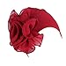 Botrong Women Ladies Retro Big Flowers Hat Turban Brim Hat Cap Pile Cap (Red)