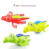 6 pcs Baby Bath Swimming Toy Crocodile Wind Up Clockwork Play Swimming Alligator Bath Toy for Toddler Kids Educational Toys Infant Baby Gift