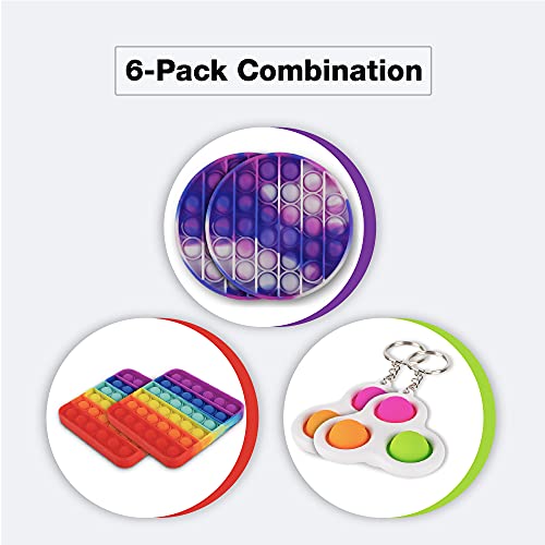 Family Values Pop Fidget Toy, 6 Pack Push Pop Pop Bubble Sensory Toy