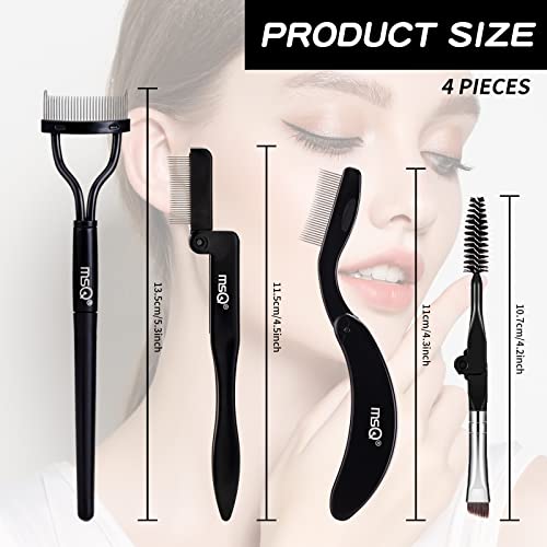 MSQ Eyebrow Brush and Comb Folding Eyelash Brush Eyelash Separator Eye