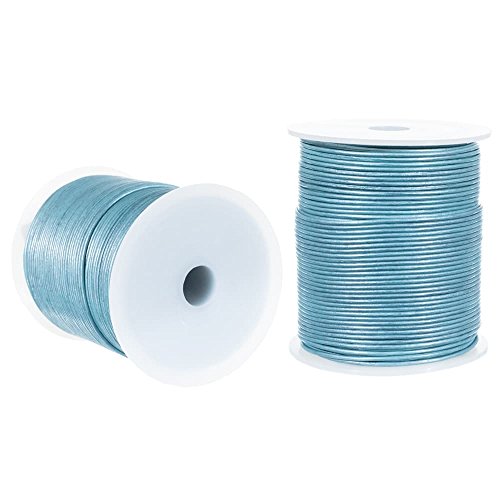 Craft County 1.5MM Round Leather Cord - 5, 10, 25 or 50 Yards or 328 feet - Various Colors