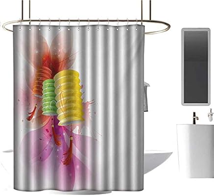 Amazon Com Timbeve White Shower Curtain Lantern Mid Autumn