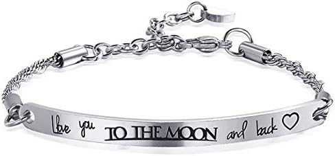 4MEMORYS Inspirational Chain Bracelet with ID Bar Engraved She Believed she Could so she did Inspirational Bangle Jewelry for Women Girls Daughter