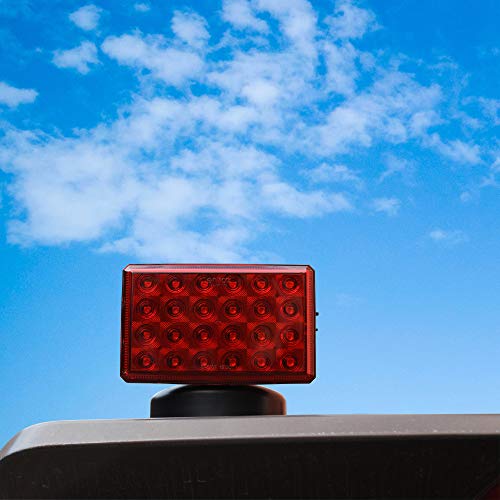 ONLTCO 12V-24V Red Led Rectangle Wireless Trailer Lights, Turn Signal Brake Tail Tow Light Magnetic for Under 80 Inch Camper RV Trailers Cars Trucks Automobile Vehicle, DOT
