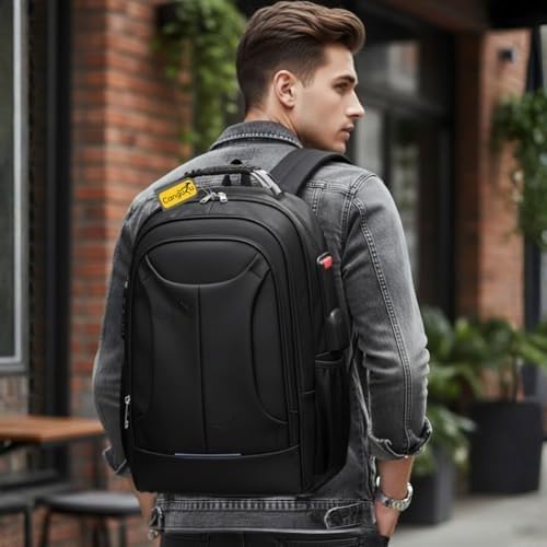 VMKLY - Mochila Bolsa Masculina Feminina Notebook Anti Furto Reforçada Semi Impermeável Escolar Faculdade Trabalho Viagem Resistente Executiva Cabo De Aço Saída Usb SAÍDA Fone DE OUVIDO - 2102 preto