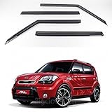 KD KIA SOUL Smoke Window Vent Sun Visors Rain Guards 2010 - 2012 Out channel Visor
