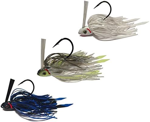 Swim Jigs with 3D Realistic Eyes Jig Head Fishing Lures to Bait Bass, Bluegill and More (3 Pack)