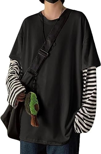 Amazon.com: LAVASEON Harajuku Oversized Striped T-Shirt Long