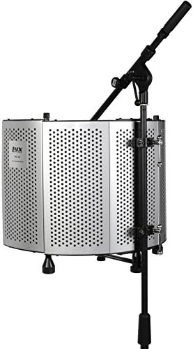Acoustic sound recording panel with microphone, noise-absorbing properties.