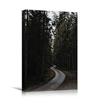 Canvas Wall Art Green Forest Dramatic Forest Landscape Living Room Multicolor Photography Rustic - 12x18 inches