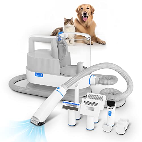 Pet Gromming Kit & Dog Hair Vacuum Suction, Professional Dog Clippers