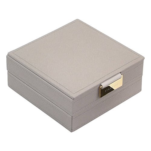 Stackers Set of 2 Taupe Charm Jewellery Box with Champagne Gold Fitting