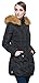 Orolay Women's Down Jacket with Faux Fur Trim Hood Black L