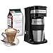 Mixpresso Black Personal Single Serve Coffee Maker with 14oz Travel Mug, Drip Small Coffee Maker with Auto Shut Off, Reusable Filter, Works with Ground Coffee Only – Not for K-Cup Pods