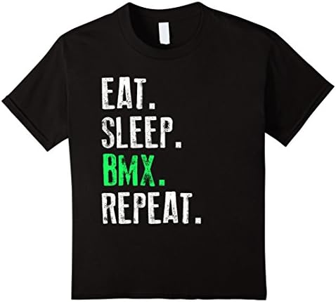 unisex-child Eat Sleep BMX Repeat Sports T-Shirt 4 Black
