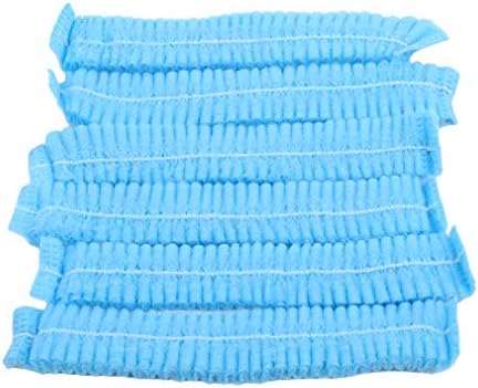 Faliya 100Pcs Disposable Hair Net Caps Hat Non-Woven Head Cover Hat Elastic Hat,Blue