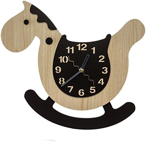 Rocking Horse Baby Nursery Wall Clock w/ Swinging Pendulum Rocker
