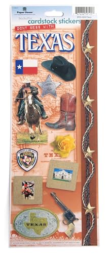 Paper House Productions Aufkleberbogen aus Karton, Klassisches Texas, Cardstock Sticker Sheet