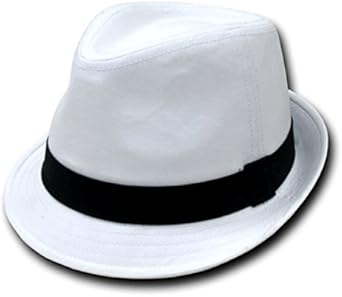 white fedora hat with black band