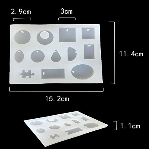 12 Designs Cabochon Silicon Mold Mould For Resin Jewelry Making DIY Craft - Thumbnail 4