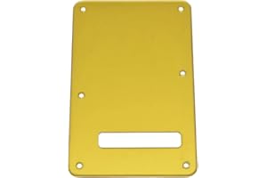 Dopro Strat Guitar Back Plate ST Trem Tremolo Cover fits USA/Mexican Standard Fender Stratocaster Gold Mirror 1 Ply
